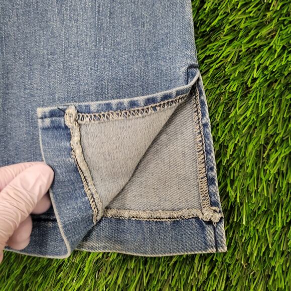 Vintage Y2K Flared Jeans Womens 3/4 28x32 Blue - Picture 4 of 16
